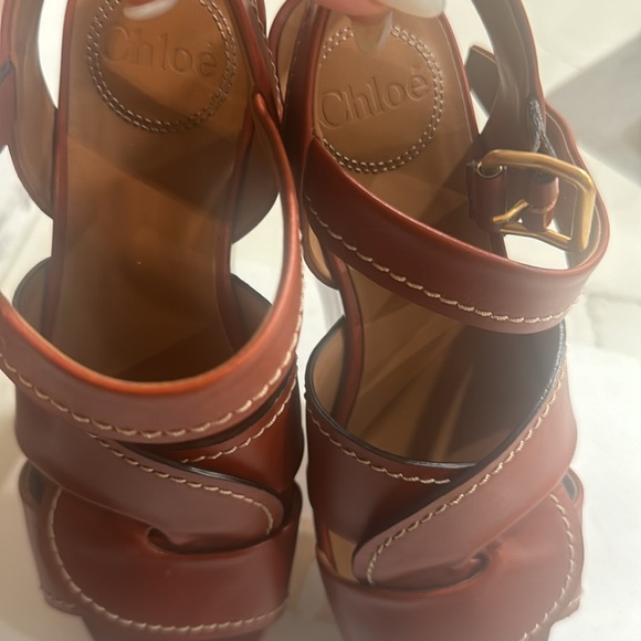 Chloé Candice Leather Wedge Platform Sandal - Picture 10 of 11